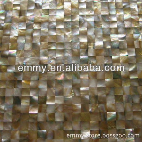 Square brown lip mother of pearl seashell mosaic tile